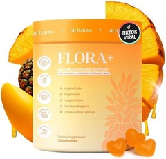 ALL FEMME Flora+ Women’s Probiotic Gummies 30 Ct Pineapple Sugar Free Vegan