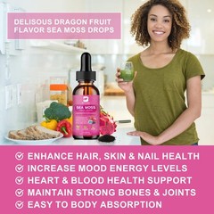 Sea Moss Liquid Drops – Organic Irish with Black 2 Fl Oz (Pack of 1)