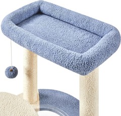 Yaheetech Cat Scratching Posts with Cat Bed,35in Cat Scratcher with 2 Scratching