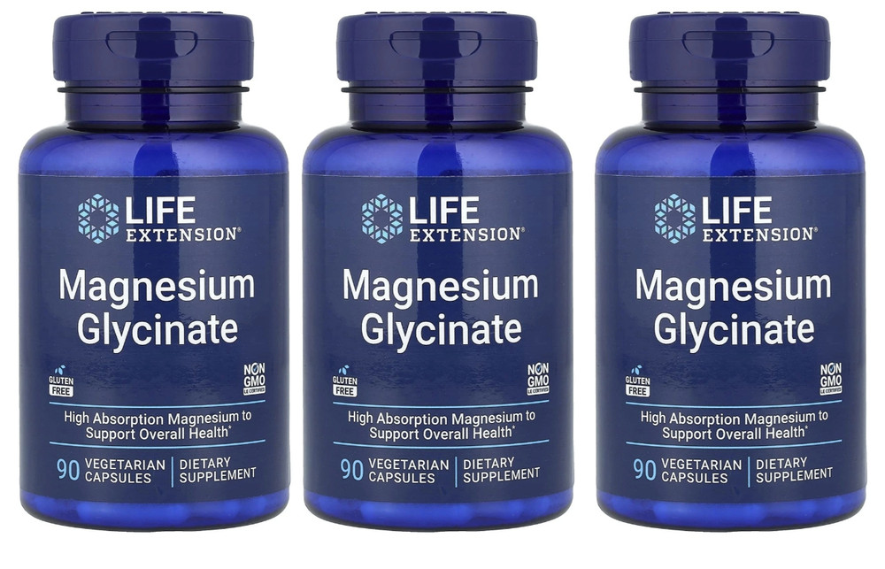 Magnesium Glycinate 3X90 Caps Magnesium Bisglycinate/ Life Extension