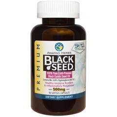 Amazing Herbs Premium Black Seed Oil 90 Softgel Cold Pressed Capsules, 500 mg