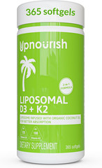 Upnourish Liposomal D3 & K2 MK-7, Advanced Absorption for Optimal Bone and Immun