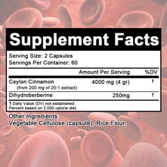 Dihydroberberin Capsule for Healthy Glucose Levels,Gut & Immune Function 120Caps