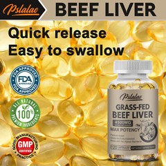Grass Fed Beef Liver Capsules 4500MG – Max Potency,Immune Support – Natural Iron