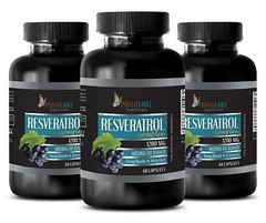 Natural Resveratrol Powder 1200mg Anti-Aging Antioxidant 3 Bottles 180 Capsules