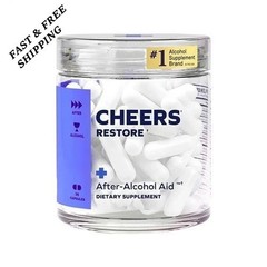 2 BOTTLES-Cheers Restore Supplement w DHM + L-Cysteine After-alcohol Aid Support