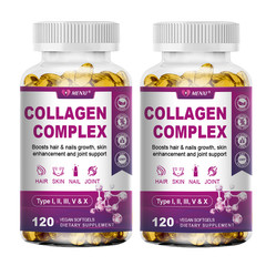 Multi Collagen Peptides Capsules Hydrolyzed Protein Peptides Type I,II,III,V,X