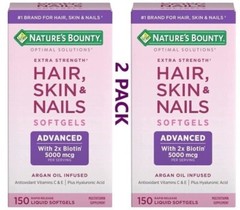 Hair Skin & Nails Collagen 2 x Biotin Argan-Infused 300 Softgels (2×150) Non-GMO