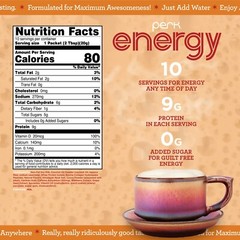 Perk Energy Drink Mix (Vanilla Caramel Steamer) 10 Stick Packs