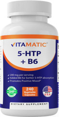 Vitamatic 5-HTP 200mg with B6 5mg Per Serving – 240 Vegetarian Capsules