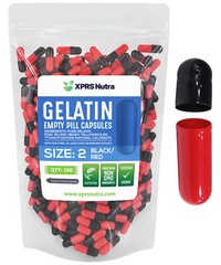 Capsules Express- Size 2 Black/Red Empty Gelatin Capsules Gelcaps Kosher Pill