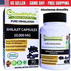 Himalayan Shilajit 10000 MG. Powerful and Premium for Maximum Benefits -90 cap