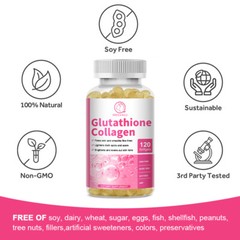 Glutathione Collagen Skin Whitening Pills Anti Aging Strengthen Bones 120 Pcs