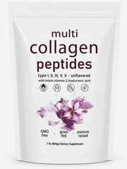 Multi Collagen Peptides Powder 1LB Hydrolyzed Type I II III V X Hair Skin Nail