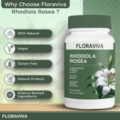 Floraviva Rhodiola Rosea Capsules 500Mg – Natural Adaptogen Supplement for Stres