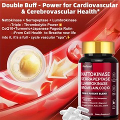 4 Pack Nattokinase Supplement 4000 FU 180 Capsules Non-Gmo, Gluten Free Exp 2027