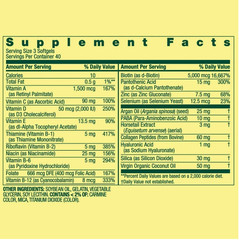 New Spring Valley Hair Skin & Nails Dietary Supplement Softgels 5000 Mcg 120 ct