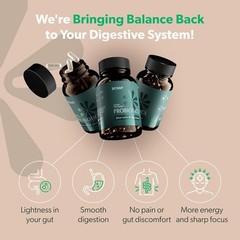 BIOMA Digestive Health Probiotics Gut Support for Men & Women 60 Capsules 3 Pack