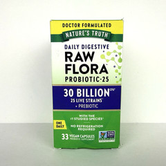 Natures Truth Raw Flora Probiotic 30 Billion CFU 33 Capsules Exp 2/2027
