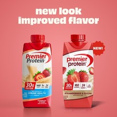 Premier Protein Shake, Strawberries & Cream, 30g Protein, 11 fl oz, 12 ct…