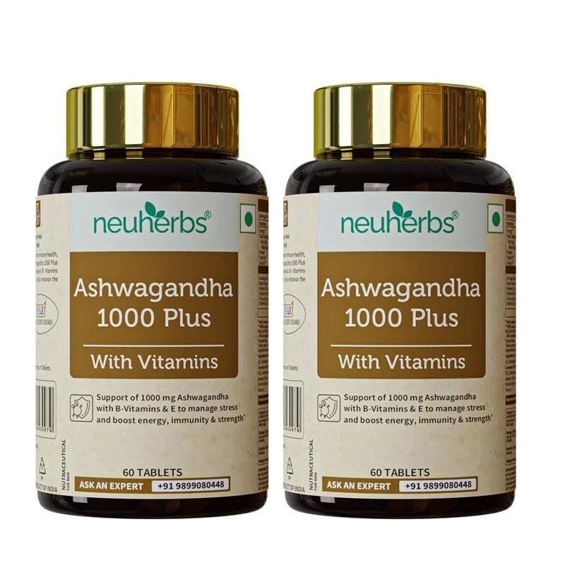 Ashwagandha 1000mg Tablets | Manage Anxiety & Stress Relief | (Pack of 2) M696