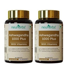 Ashwagandha 1000mg Tablets | Manage Anxiety & Stress Relief | (Pack of 2) M696