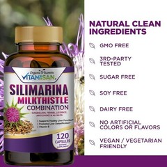 Milk Thistle (Silymarin) Extract 1200 mg liver cleanser liver detox cardio 120 c