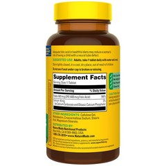 Nature Made Folic Acid 400 mcg (665 DFE) 250 Count (Pack of 1), White