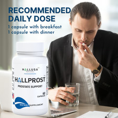 HALLPROST – Saw Palmetto -Reduce Frequent Urination – INFLAMED PROSTATE – 60 Ca