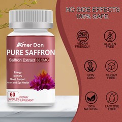 Herbal Supplements Full Spectrum Saffron Whole Ground Stigmas 88.5 mg – 60 Days