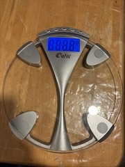 Weight Watchers 12.5-Inch Round Glass Weight Tracking Scale for 4 Users WW43NAM