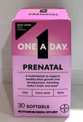 One A Day Prenatal 1 Vitamins Folic Acid DHA & Iron 30 Softgels Exp 02/2027