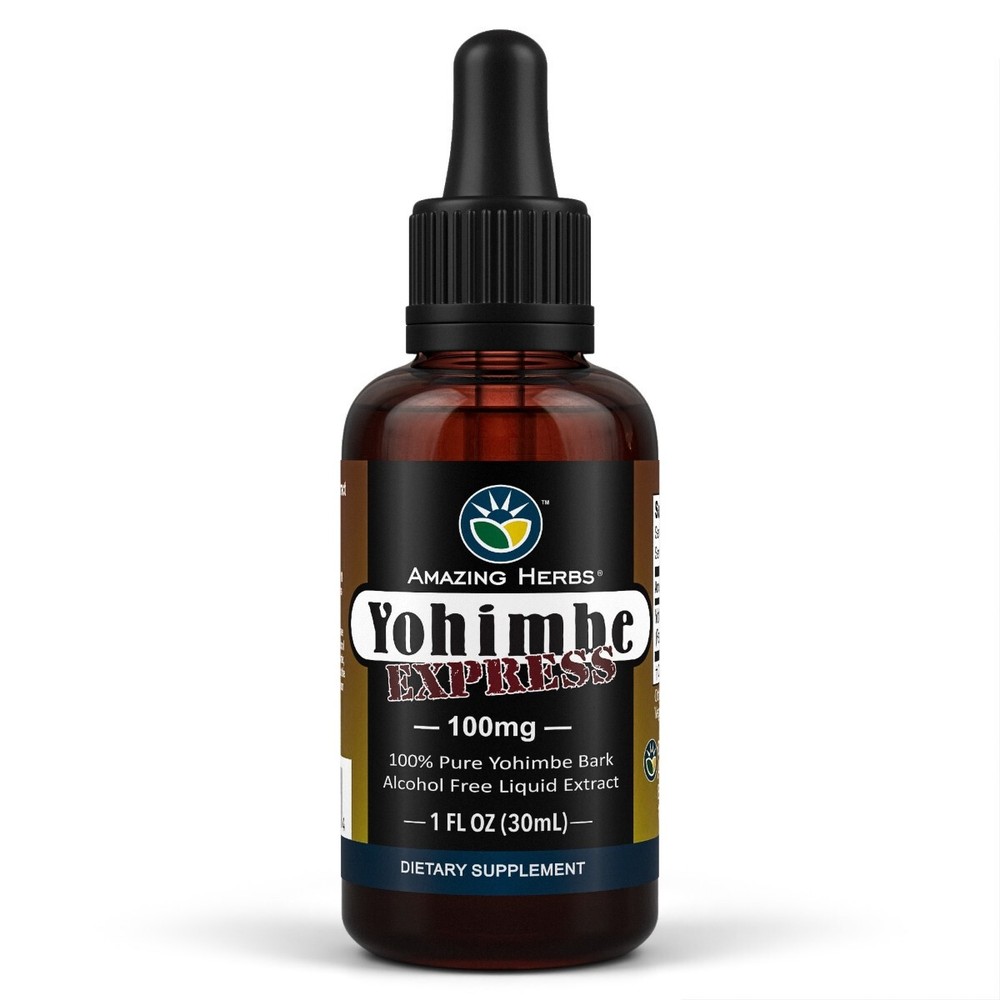 Amazing Herbs Yohimbe Express Liquid Extract Supplement 1.0 fluid ounce