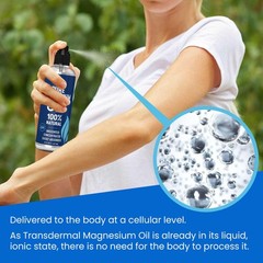 Pure Magnesium Oil Spray 8oz – Topical 8 Ounce (Pack of 1), Clear
