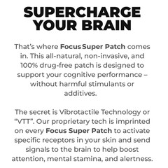 Super Patch FOCUS Concentration Patches 30-Pack Drug-Free No Stimulants Study