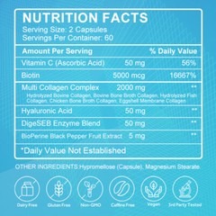 Multi Collagen Peptides Capsules Healthy Skin,Hair & Nails,Strengthen Bones