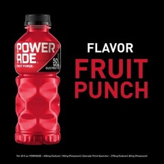POWERADE Fruit Punch Electrolyte Sports Drink 20 fl oz 8 Pack Bottles