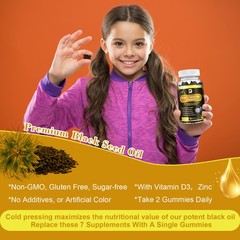 Black Seed Oil Gummies with Honey for Immune Joints, Digestion, Hair & Skin