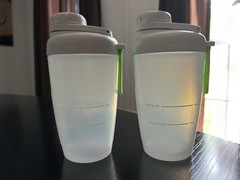 2x Blender Bottles Oats Overnight White Green Shaker Oatmeal NEW DESIGN BPA Free
