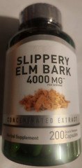 Slippery Elm Bark 4000mg 200 Caps Non GMO/No Preservatives/No Gluten