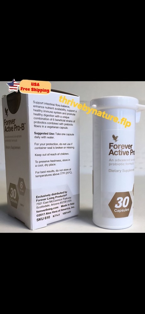 Forever Active Pro-B Probiotics 6-Strains + Zinc Gut Health Kosher 8 Billion CFU