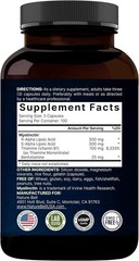 Acido Alfa Lipoico 600 Mg Con Vitamina B1 300 Counts R-ALA S-ALA Máximo apoyo
