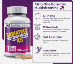 pack of 3 Pro Health Care Bariatric Multivitamin with 45mg iron 90 Capsules