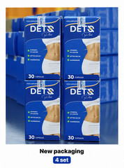 Deto Fitness Dets supplement in its New Packaging set of 4 bottles
