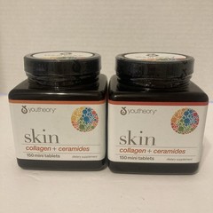 NewYoutheory – Skin Collagen + Ceramides Dietary Supplement 150 Mini Tablets X2