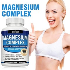 Magnesium Glycinate 8-in-1 Complex 1000mg – High Strength Magnesium 90 Capsules