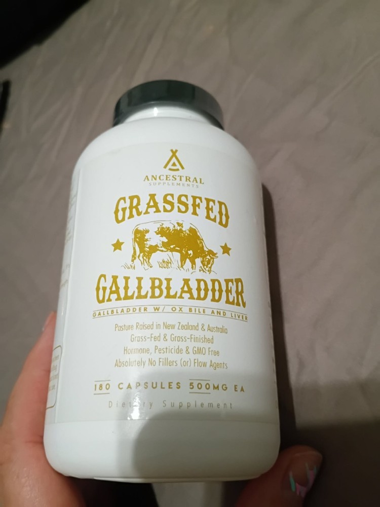Ancestoral Supplements Grassfed Gallbladder 500mg – 180 Capsules Exp: 3/2028
