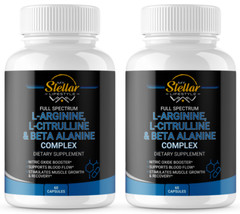 2 Bottles Full Spectrum L-Arginine L-Citrulline & Beta Alanine – 60 Capsules x2