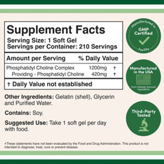 Phosphatidylcholine 1,200Mg – 210 Softgels – Enhanced Version of Sunflower and S