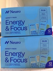 Neuro Energy & Focus Gum Variety Pack 24 Packs 144 Pieces Fresh Date